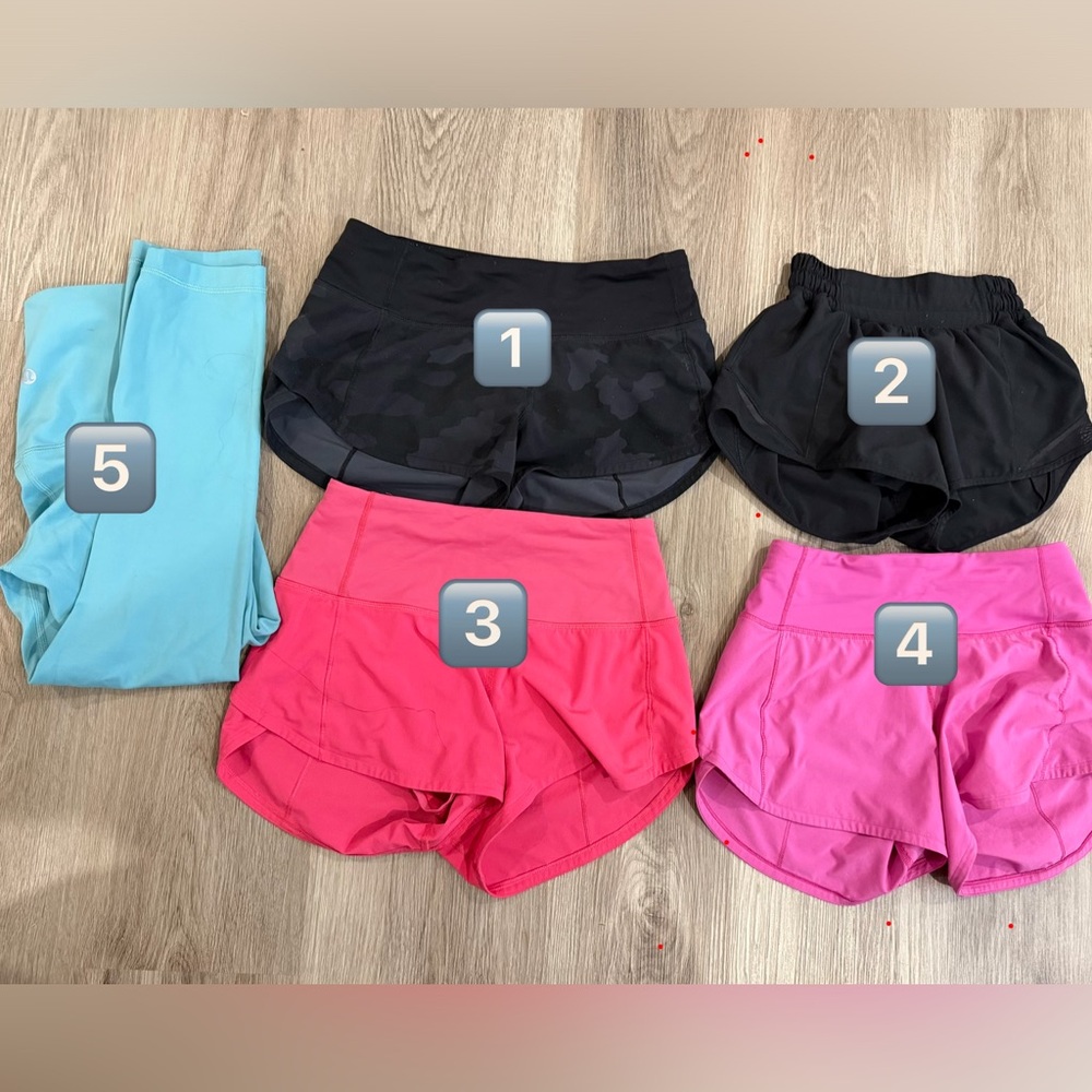 Size 0 pink high waist lululemon shorts